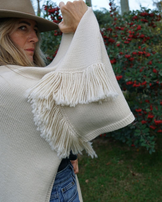 Ruana Neblina Fringed